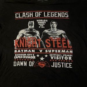 Mens L DC Comics Batman Vs Superman Clash Of Legends Black T-Shirt XL